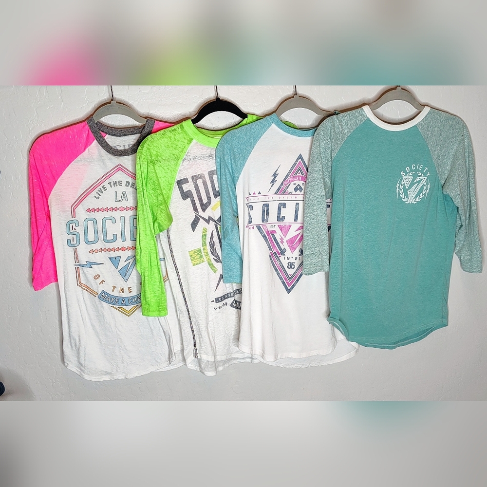 Men's Society 4 Tshirt bundle.  Sizes S & XS.